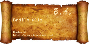 Brém Aliz névjegykártya